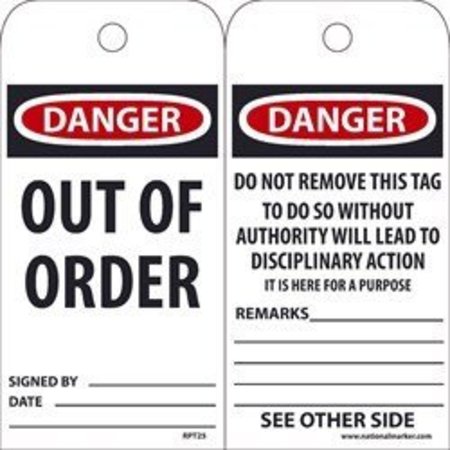 NMC TAGS, DANGER OUT OF ORDER,  RPT25G